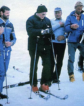 Pope John Paul II on his ski trip